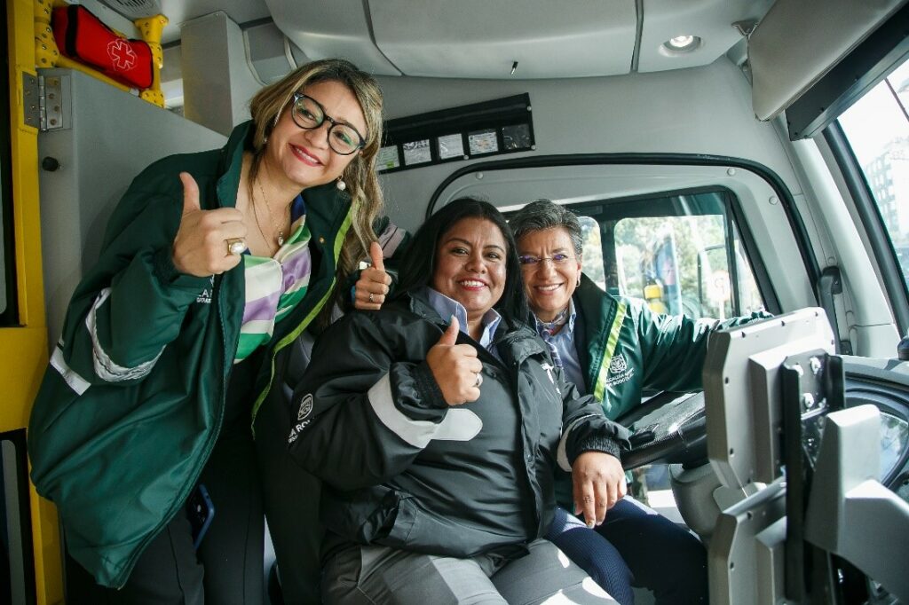 Female bus drivers in Bogotá, Colombia