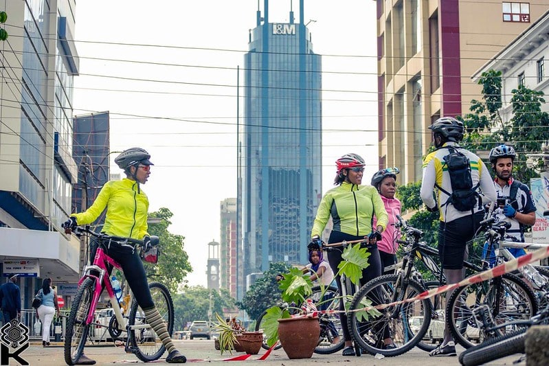 Women with bikes at a Critical Mass Nairobi Event